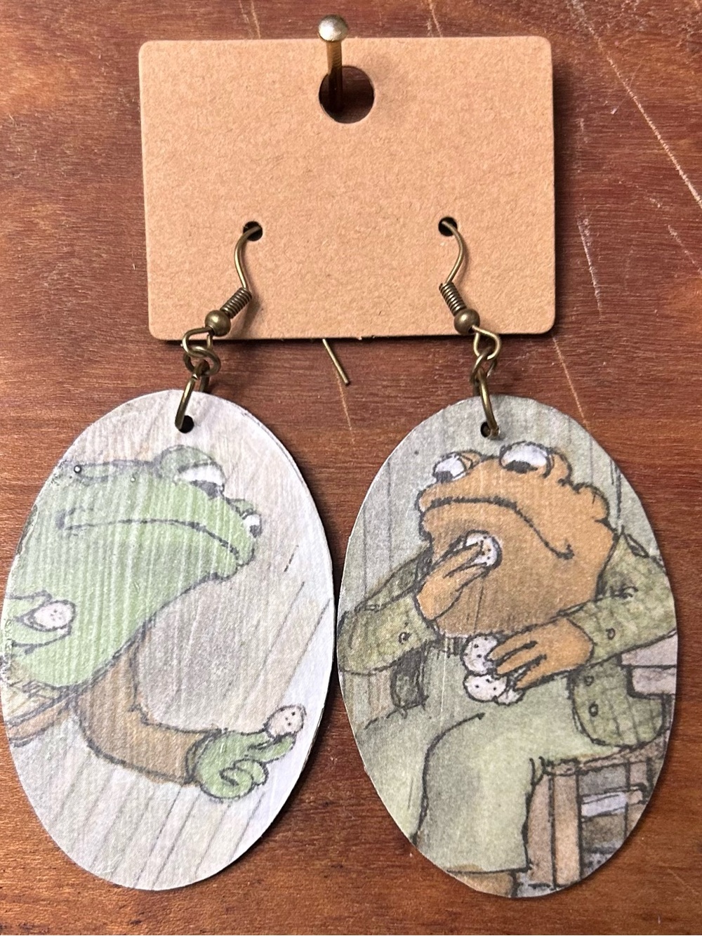 Upcycled Frog and Toad Drop Earrings